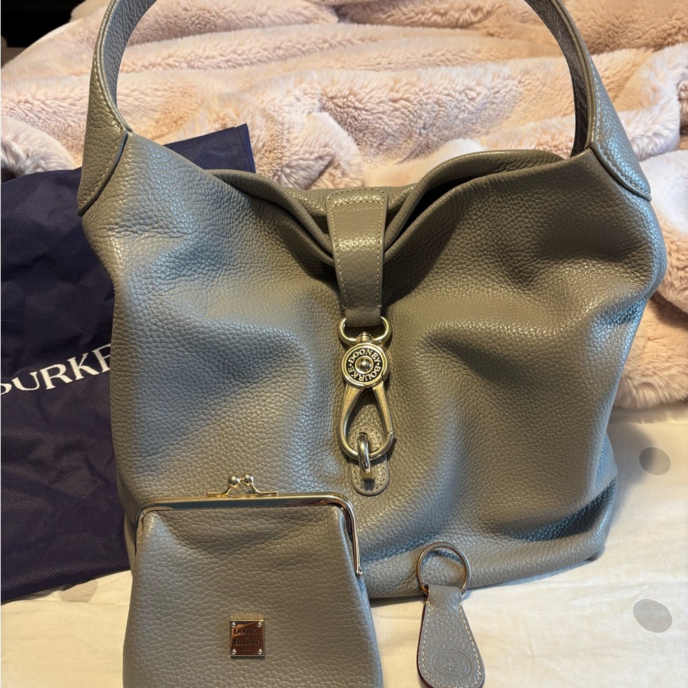 DOONEY AND BOURKE LOGO LOCK HOBO BAG